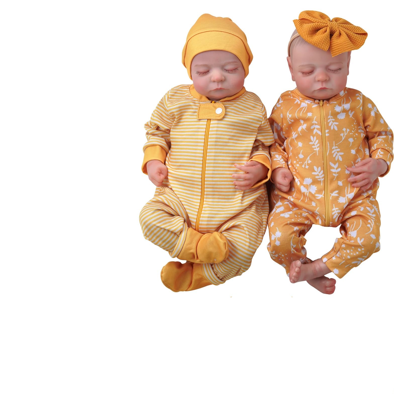 Lifelike Reborn Baby Dolls Twins, 20 inch Realistic Newborn Real Life Baby Boy Girl Dolls