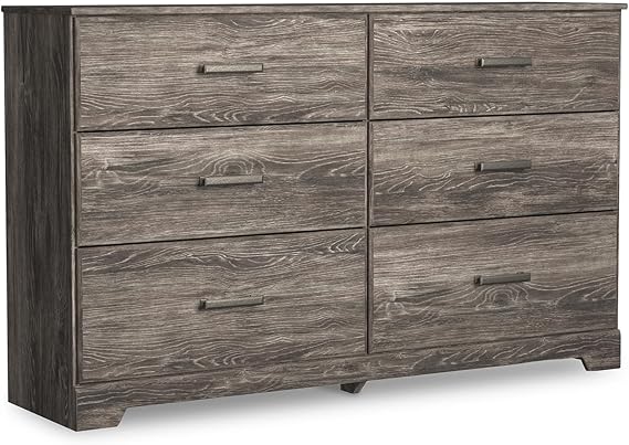 Stelsie Modern Scandinavian 6 Drawer Dresser, Whitewash
