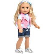 18 Inch Girl Doll, Fashion Doll with Fine Blond Hair for Styling Clothes Shoes