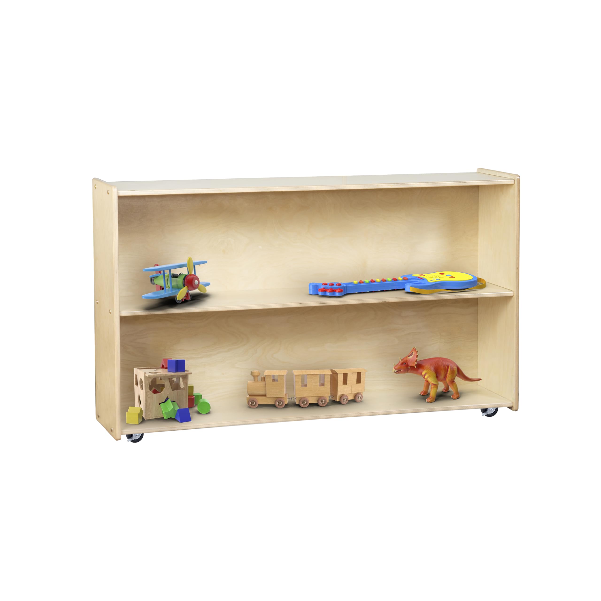 2-Shelf Montessori Horizontal Bookcase with Wheels