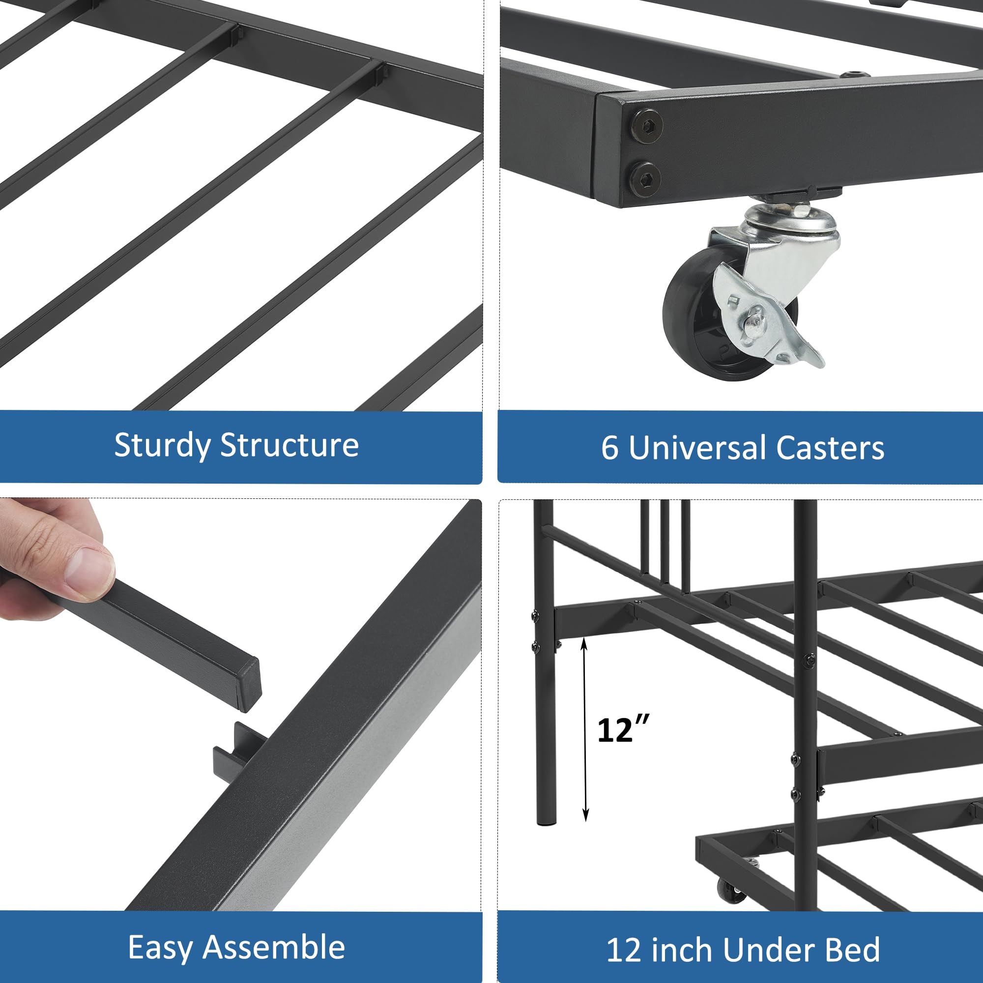 Metal Twin Daybed with Trundle