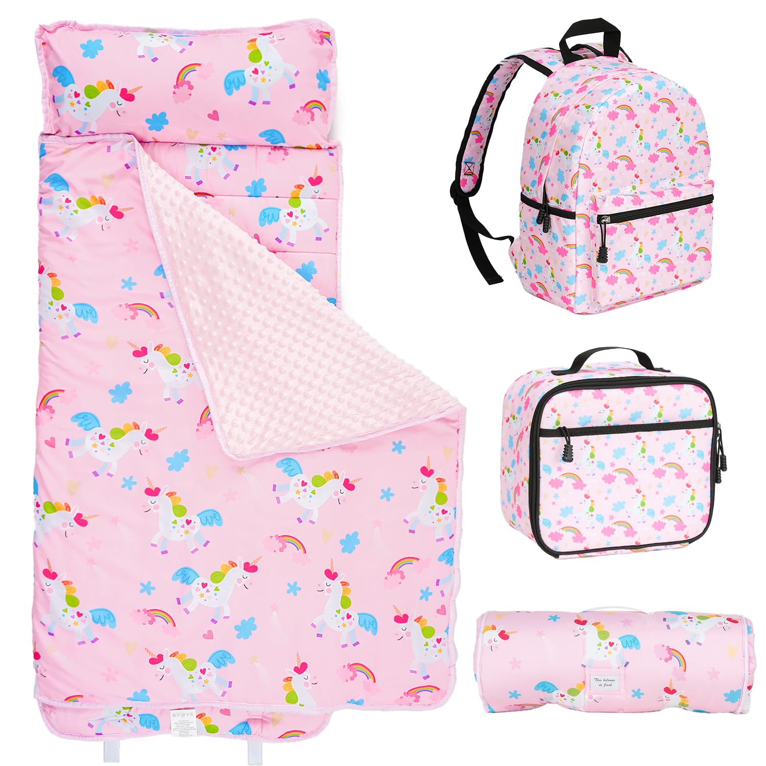 Mat with Matching Backpack & Lunchbox, Kids Sleeping Bag with Removable