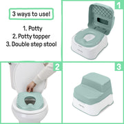 Ingenuity Prepare to Potty 3-in-1 System - Potty Training Toilet, Topper, Step Stool, Easy Setup, for Toddlers Ages 18 Months+