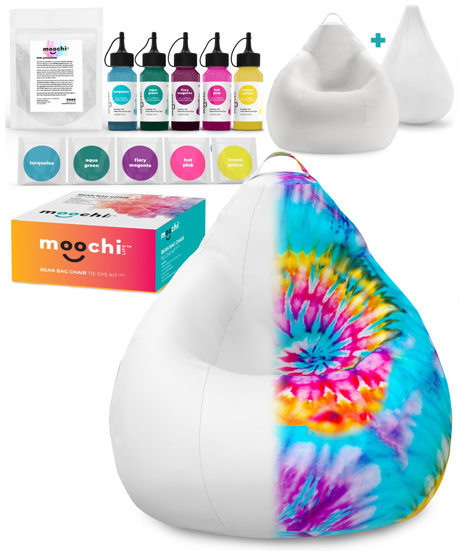 DIY Tie Dye Bean Bag Chair Cover for Kids, Teens & Adults (Family DIY Project) – Soft