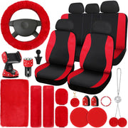 24 Pcs Red Car Seat Cover Full Set for Women