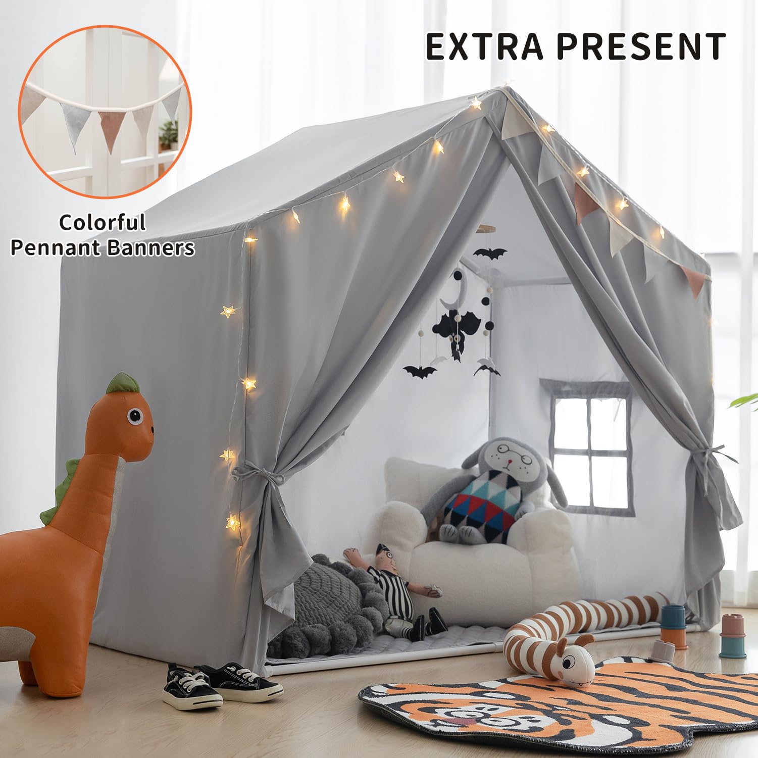 Tent with Mat, Razee Large Playhouse Tent Indoor, Play House Kids