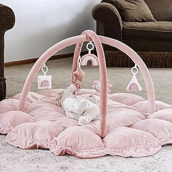 5-in-1 Thick & Plush Baby Play Gym, Baby Play Mats for Floor