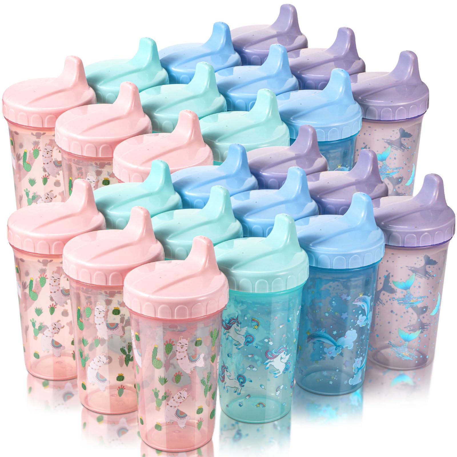 10 oz Sippy Cups for Toddlers Reusable No Spill Cups with Lids Toddler