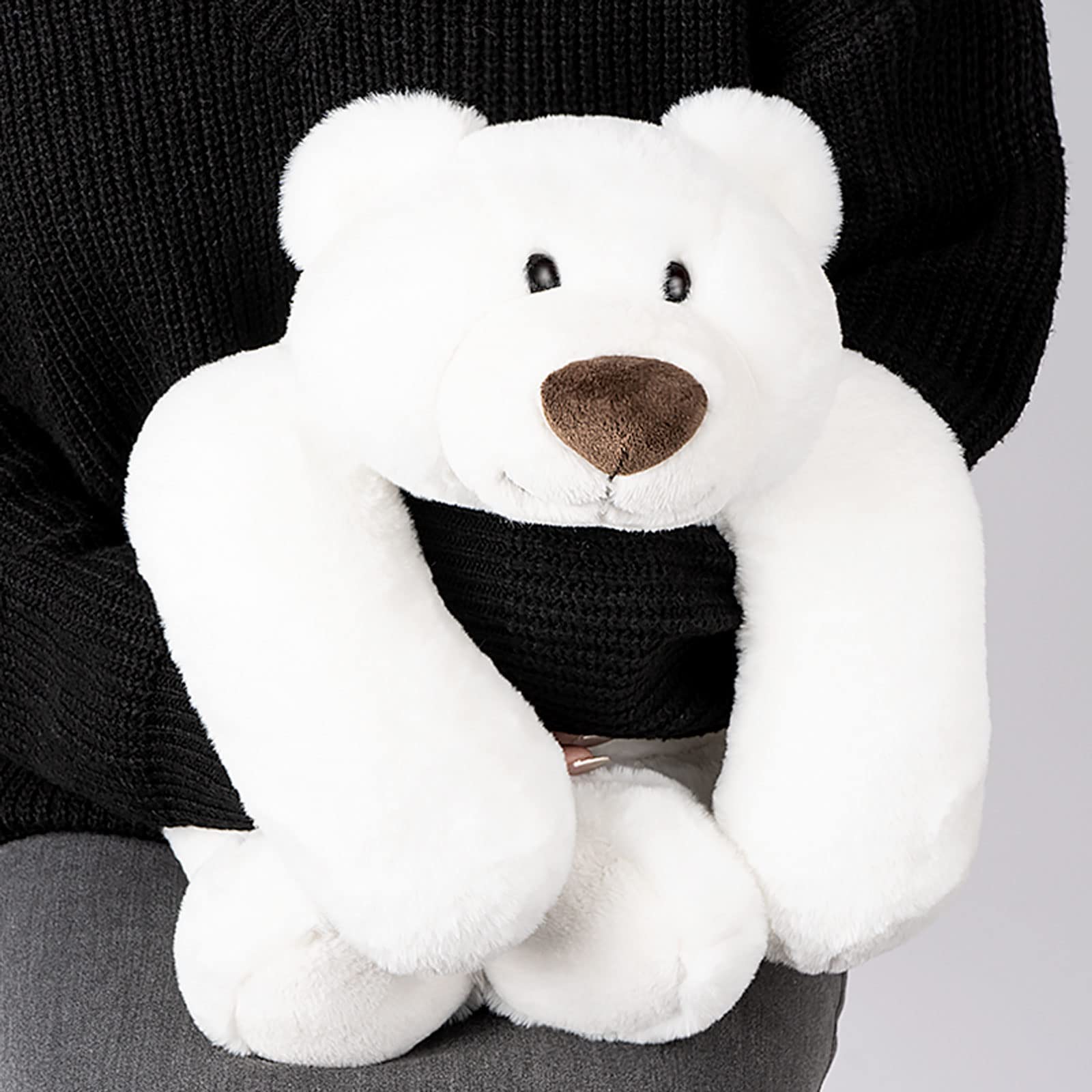 20" | 3.3 Pound Polar Bear Weighted Stuffed Animals, Large White Bear Plush Toy Pillow