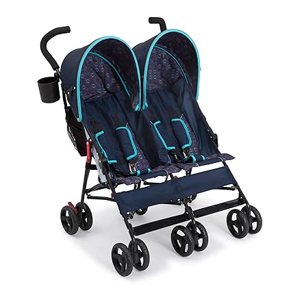 LX Side by Side Stroller - with Recline, Storage & Compact Fold, Grey