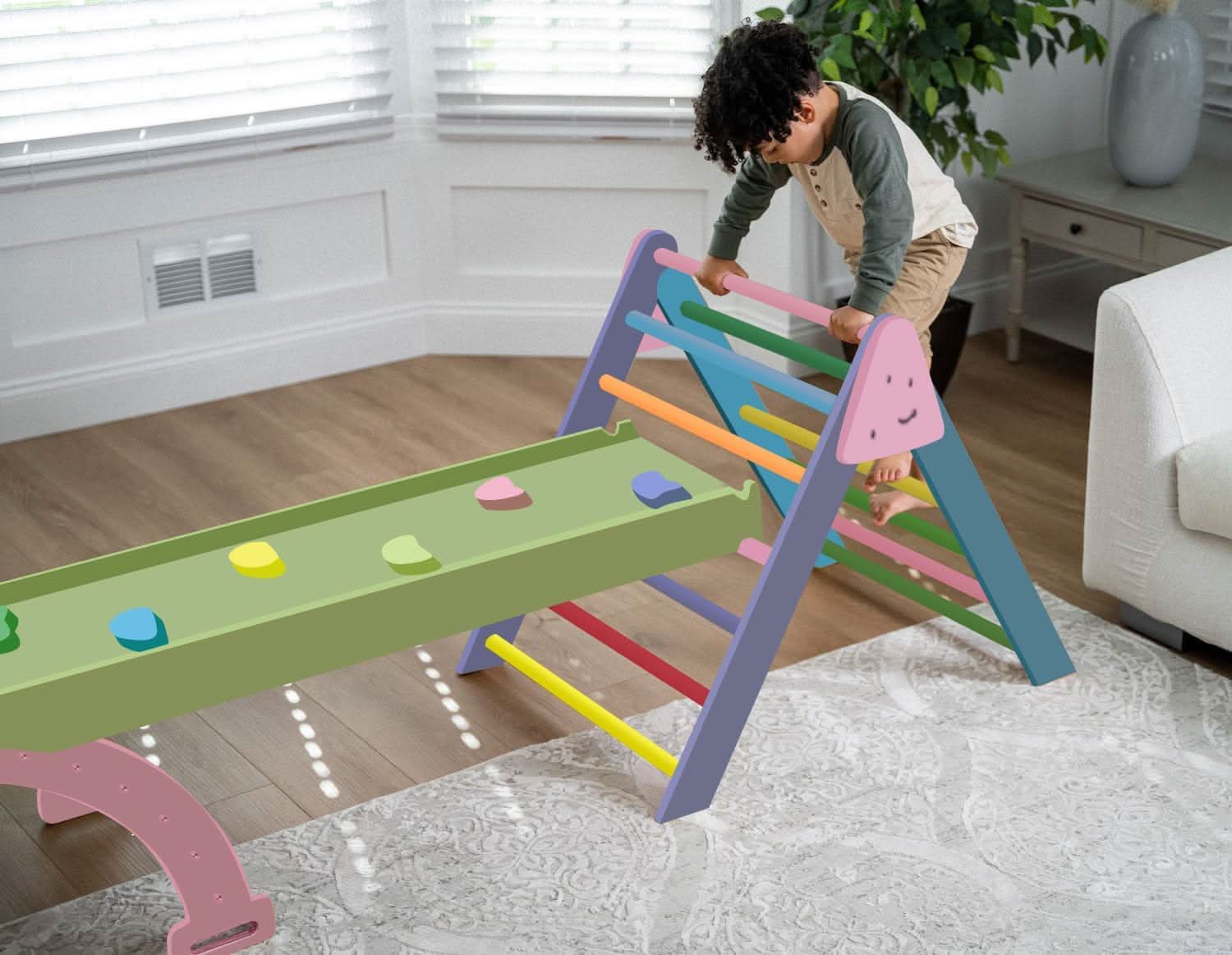 Hazel | Pikler Triangle, Slide & Rocker Set