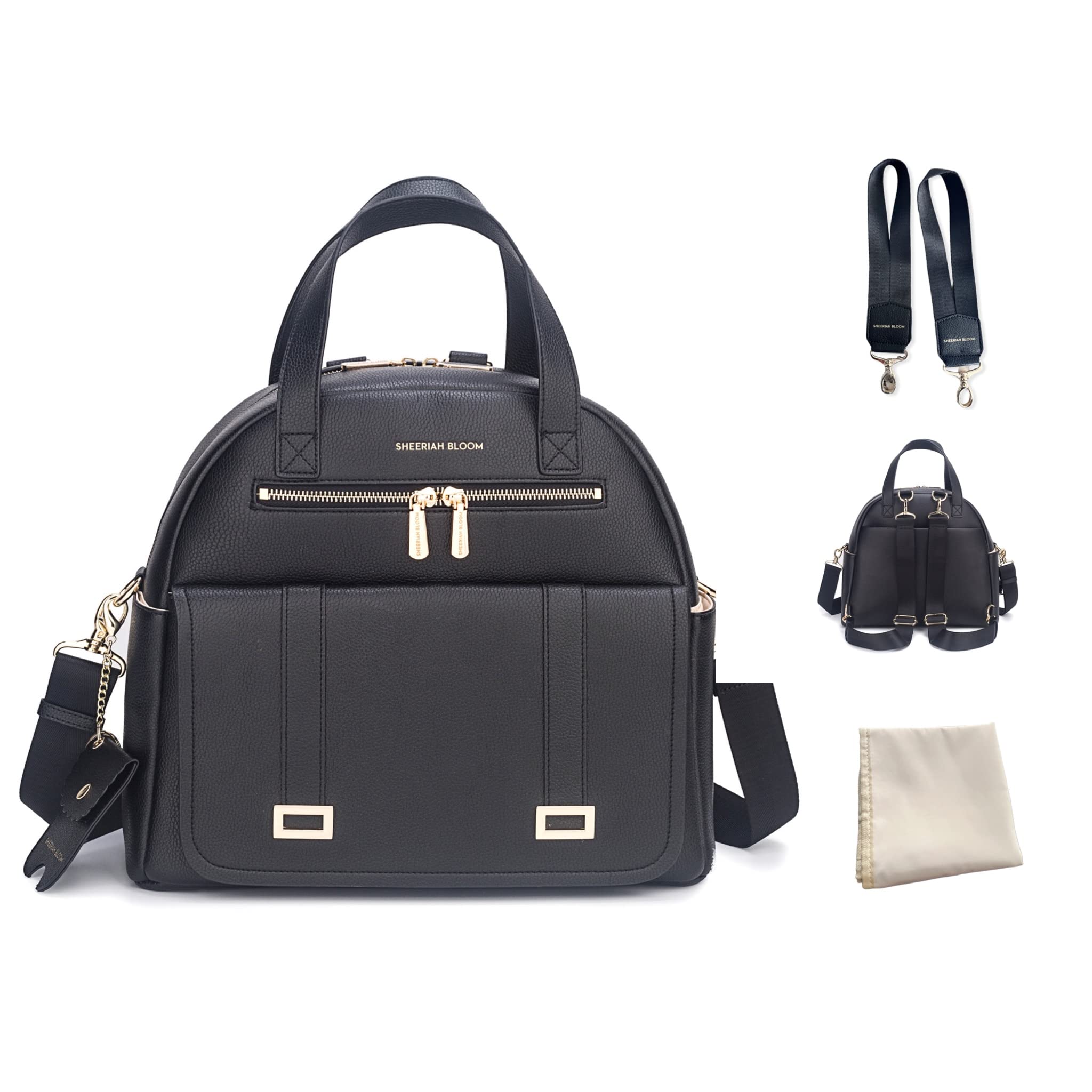 Bloom New and Upgraded Diaper Bag Backpack, Leather Baby Bag