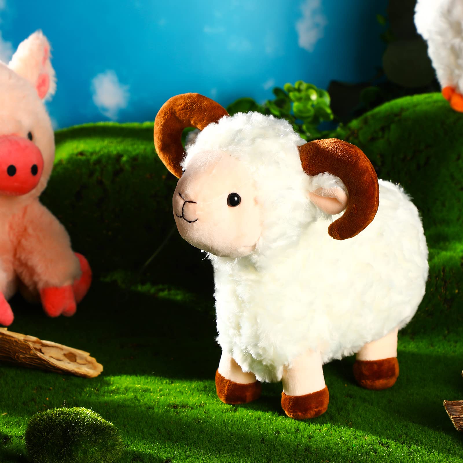 5 Pack Farm Plush Animals Set 10 Inches Plush Farm Stuffed Animals Barnyard Stuffed