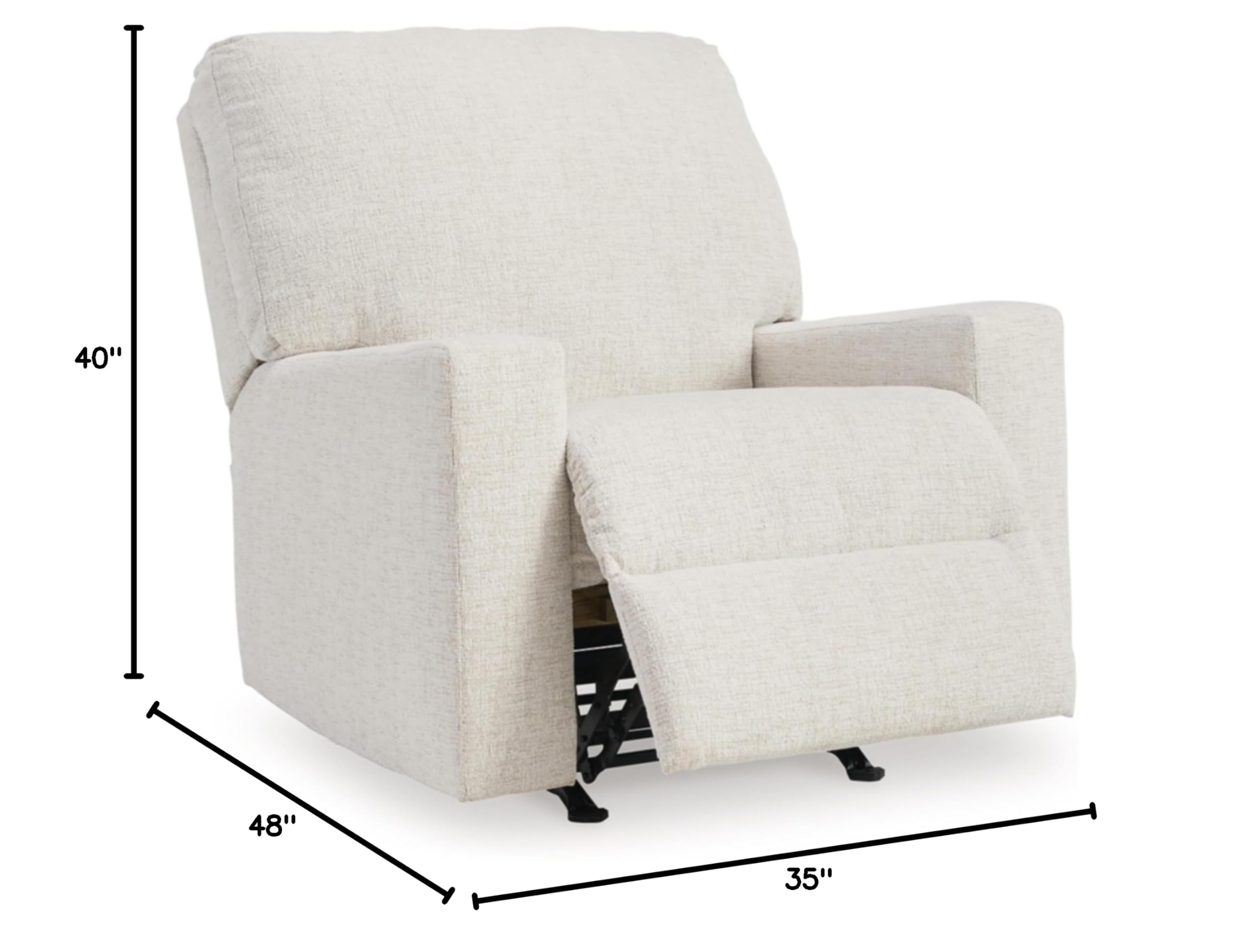 Design by Ashley Rannis Casual Manual Rocker Recliner, White