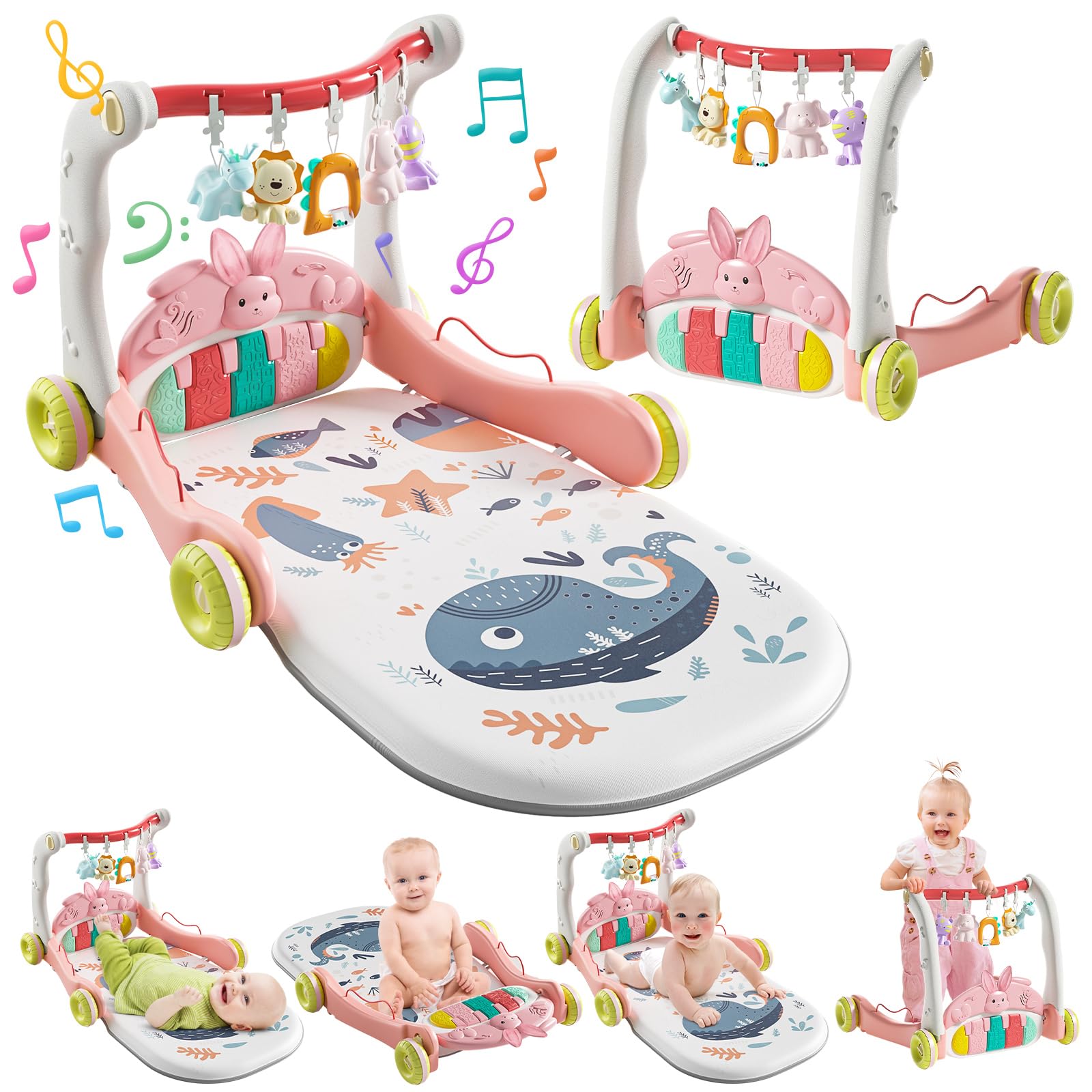 Baby Play Mat Activity Gym, Baby Gym Playmat with Play Piano