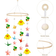Baby Mobile DIY Kit - Nursery Wooden Frame Mobile Crib Bed Bell Ceiling Wind