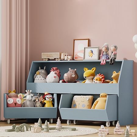 Toy Storage and Organizer, Kids Bookshelf Boys