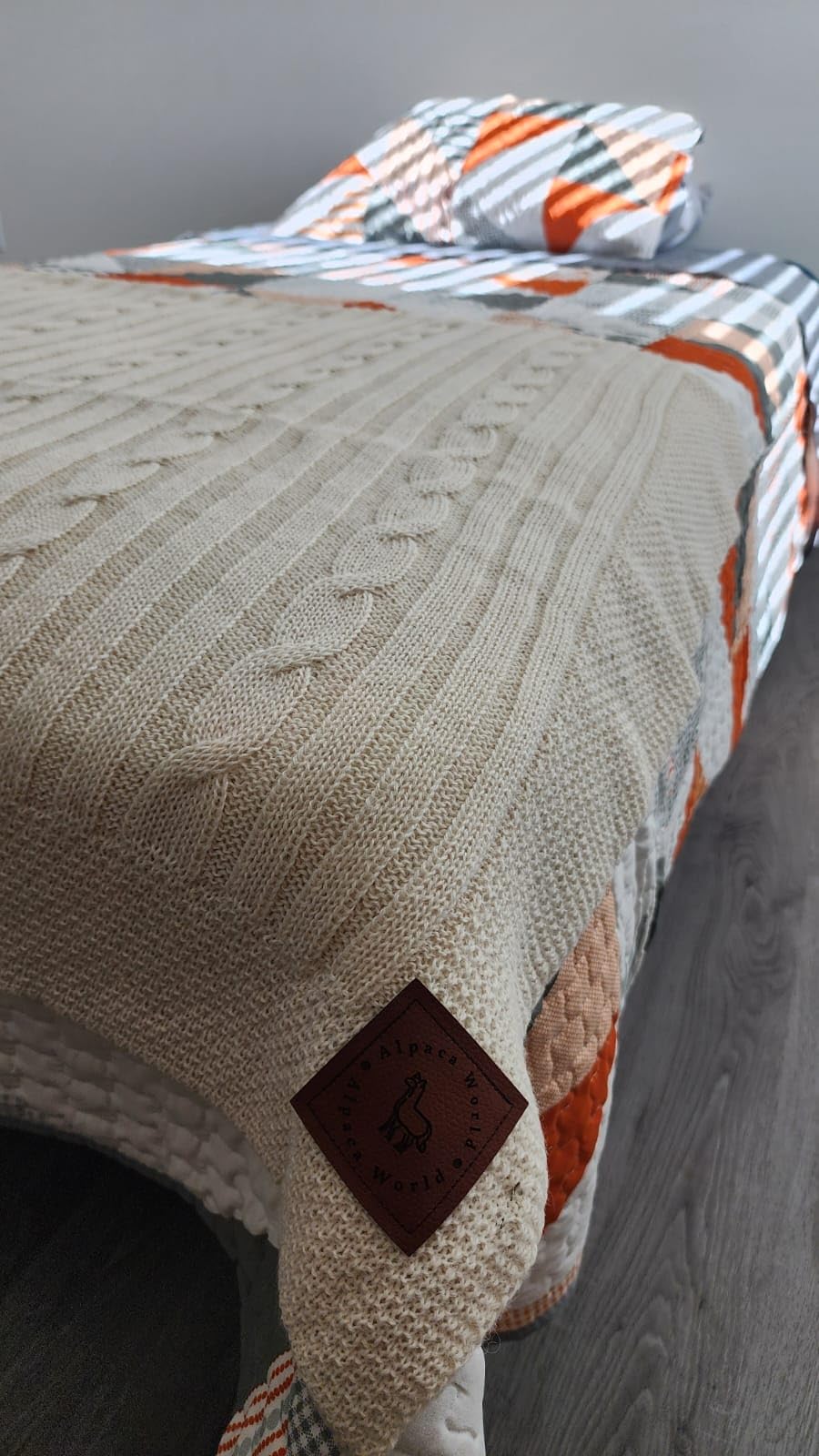 Alpaca Wool Throw Blanket Queen Size