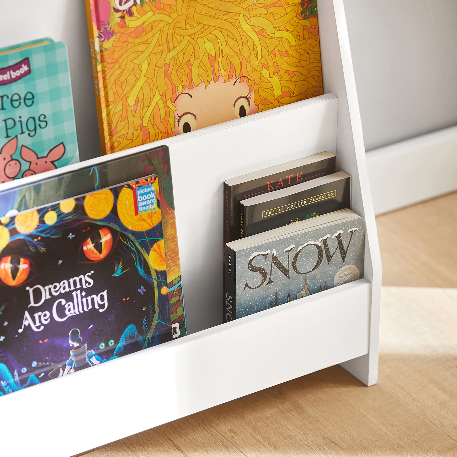 Bookshelf for Kids, Montessori Bookshelf Toddler Bookcase 4-Tiers
