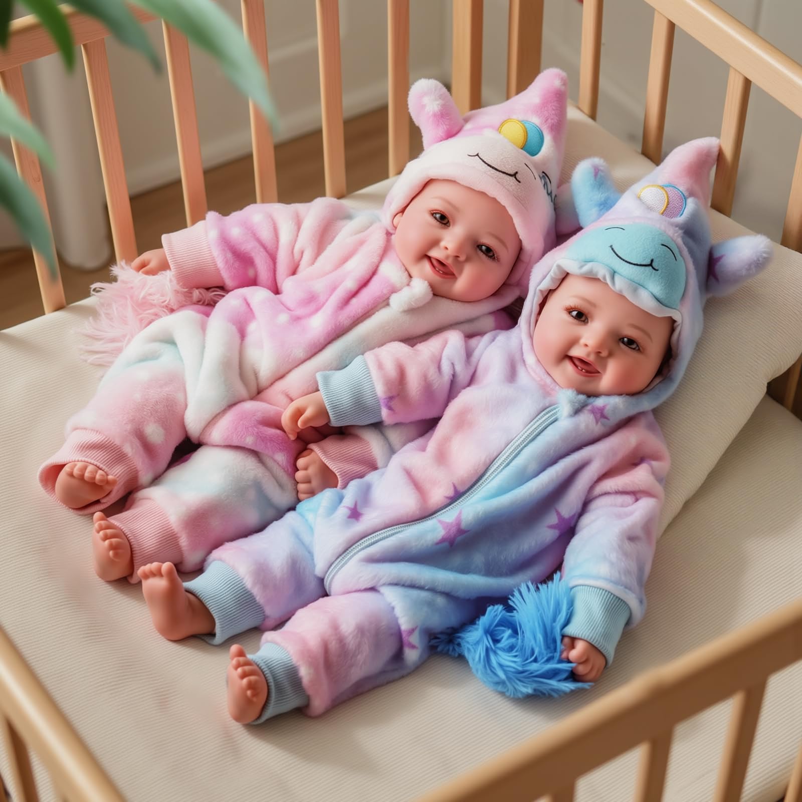 Baby Dolls Twins - 17'' Cute Soft Body Realistic Newborn Twin Dolls Real Life Baby