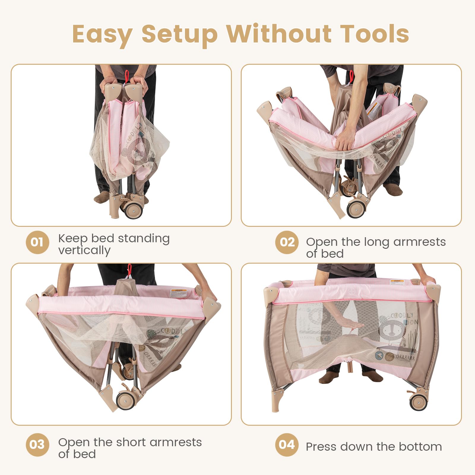 3-in-1 Convertible Baby Playard with Bassinet and Changing Table