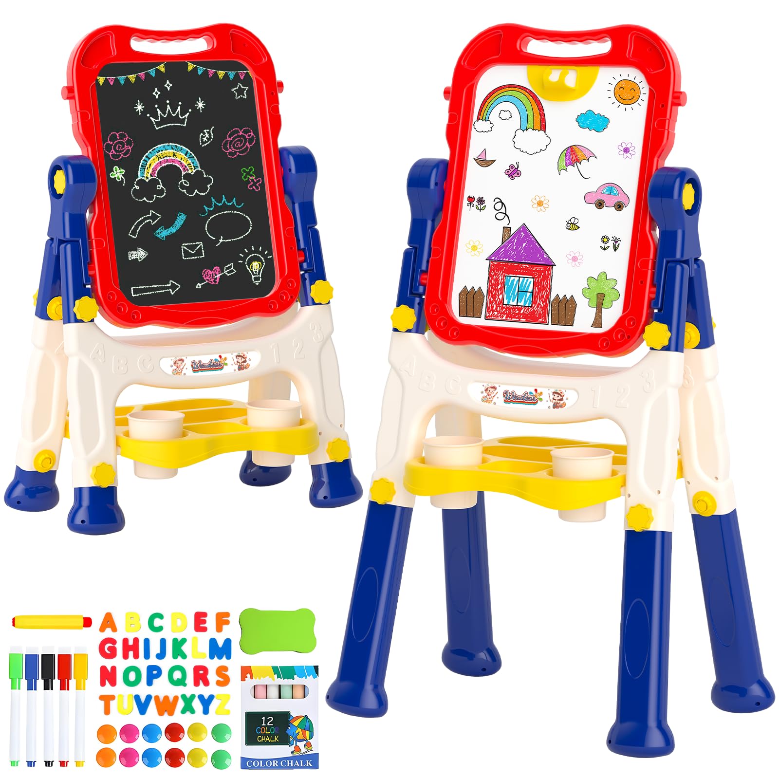 Double-Sided Magnetic Art Easel for Kids
