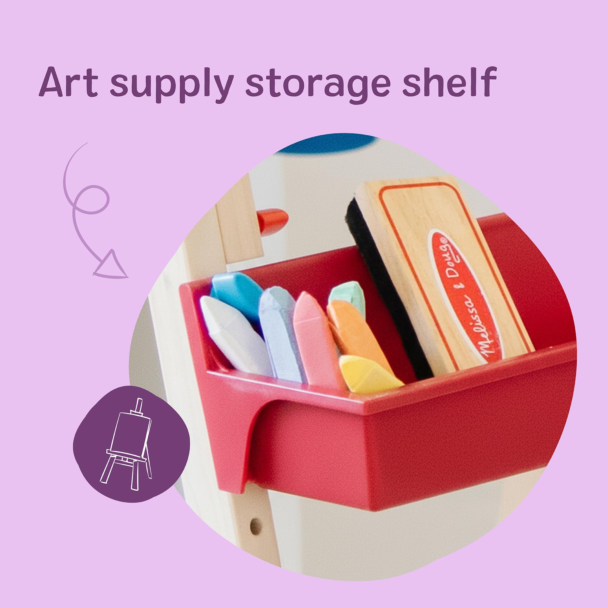 Deluxe Wooden Art Easel with Dry-Erase Board and Chalkboard