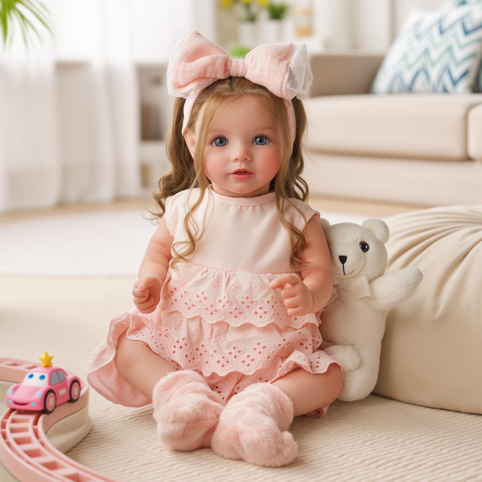 Lifelike Reborn Baby Dolls Dara - 20 Inch Realistic-Newborn Baby Doll Brown Hair Girl
