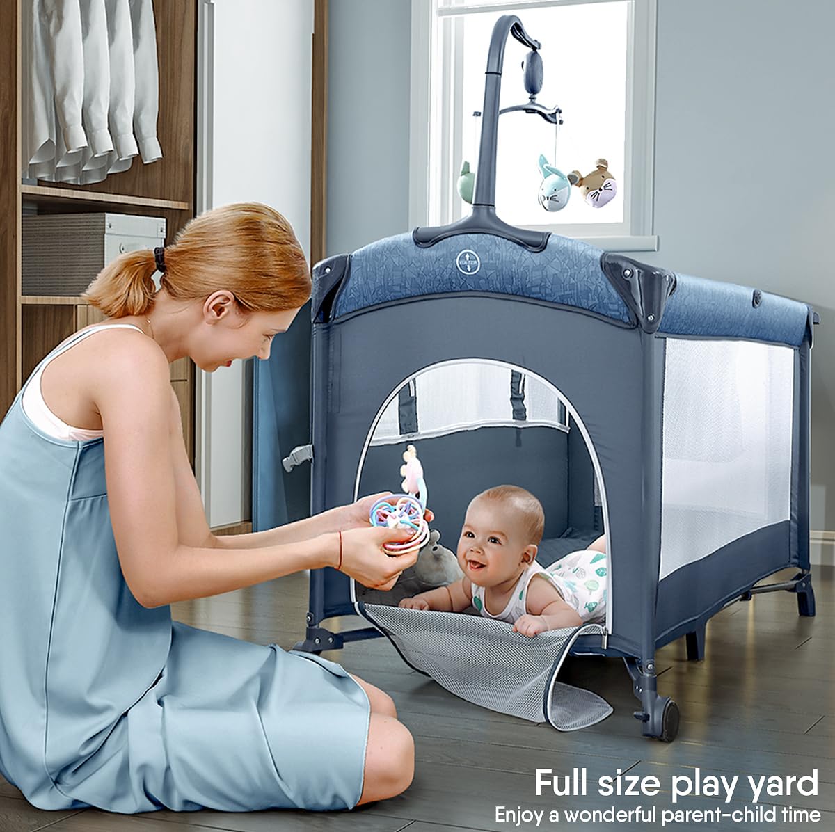 5-in-1 Portable Nursery Center with Bassinet and Changing Table