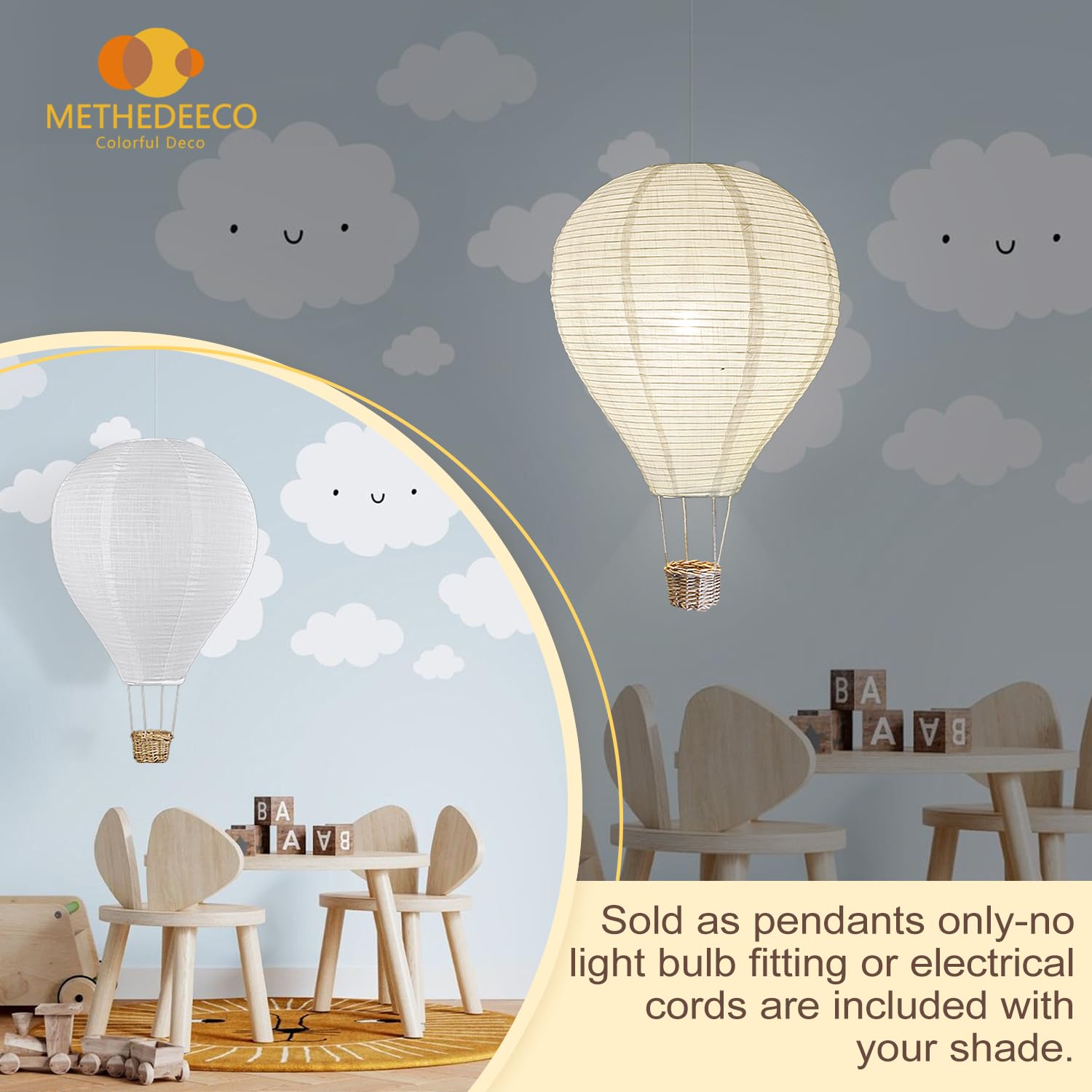 Hot Air Balloon Lampshade Pendant Light for Kids Room