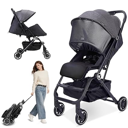 Baby Stroller, Compact Travel Stroller with Sleep Shade, Oversize