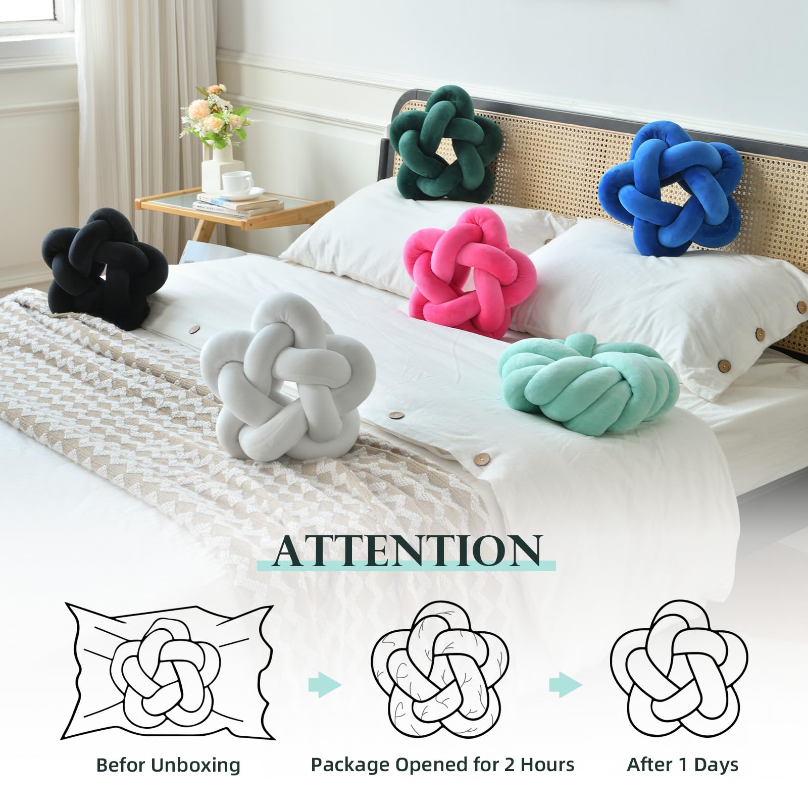 Knot Plush Throw Pillow Kids Handmade Knotted Star Pillow Soft Sofa Lumbar