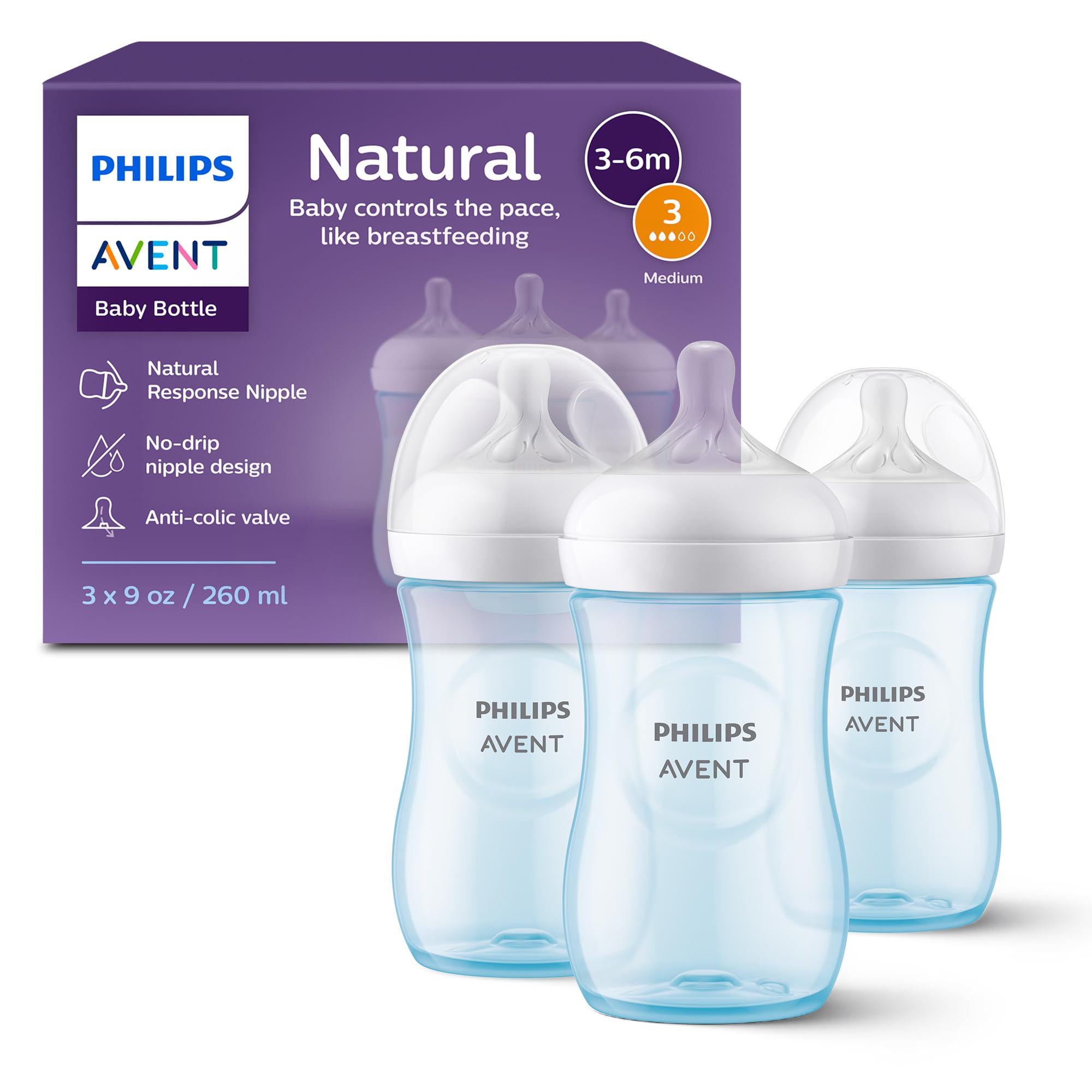 PhiliNatural Baby Bottle with Natural Response Nipple