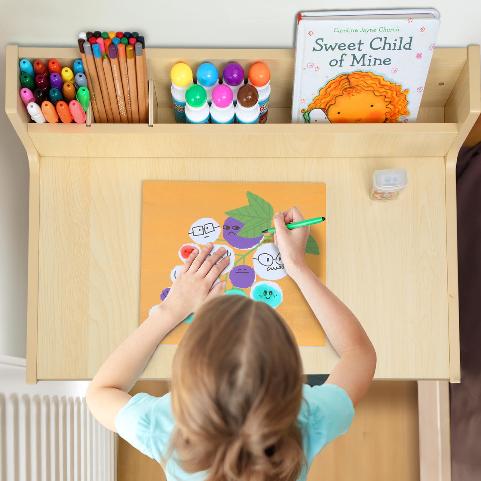 Desk and Chair Set, Toddler Student Desk and Chair Set for Bedroom