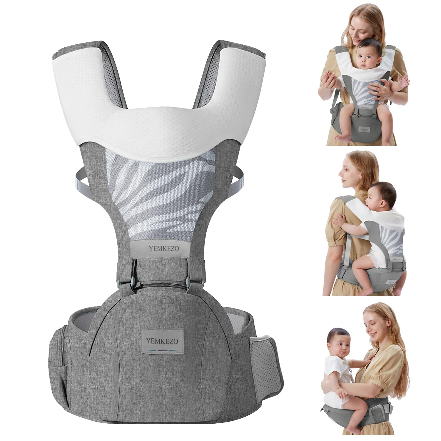 Baby Carrier Newborn to Toddler with Hip Seat, Multifunction Baby Hip