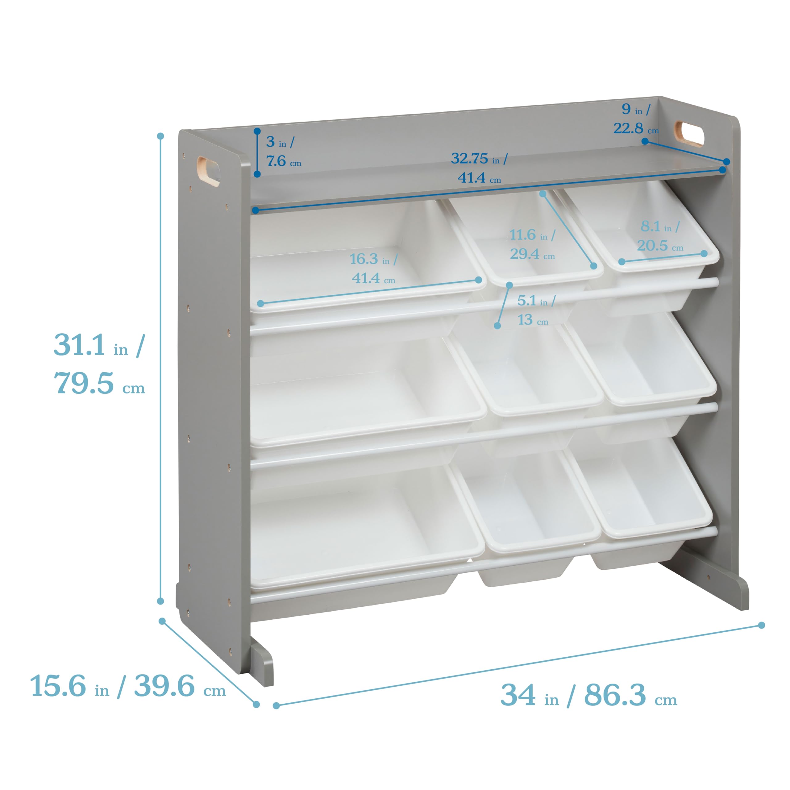3-Tier Toy Storage Organizer with 9 Bins