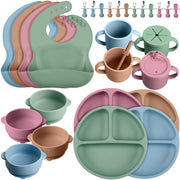 32 Pack Silicone Baby Feeding Set Baby LED Weaning Supplies Includes