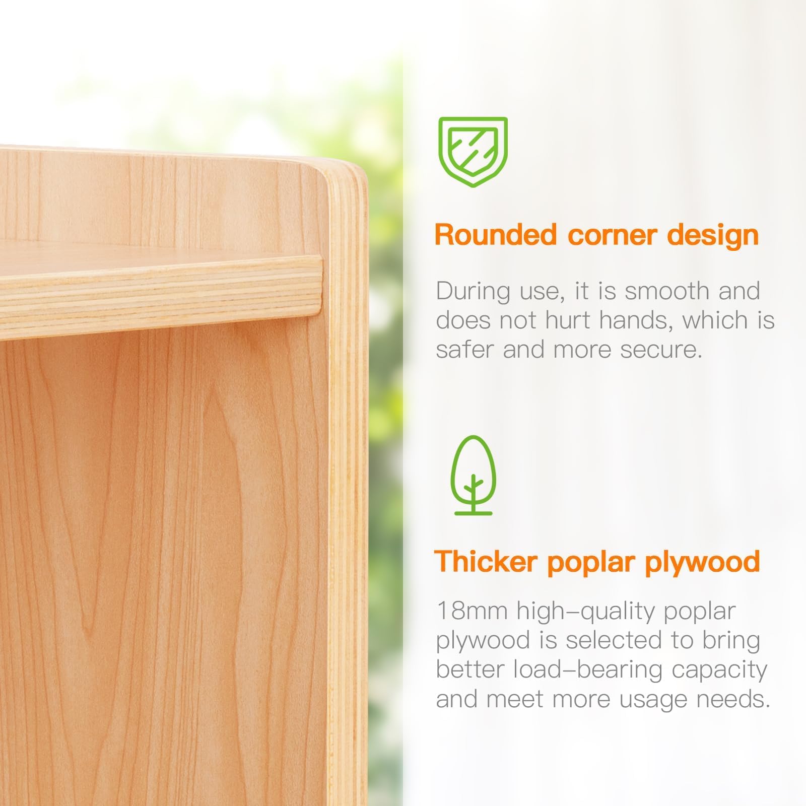 5-Section Wooden Storage Cabinet for Kids