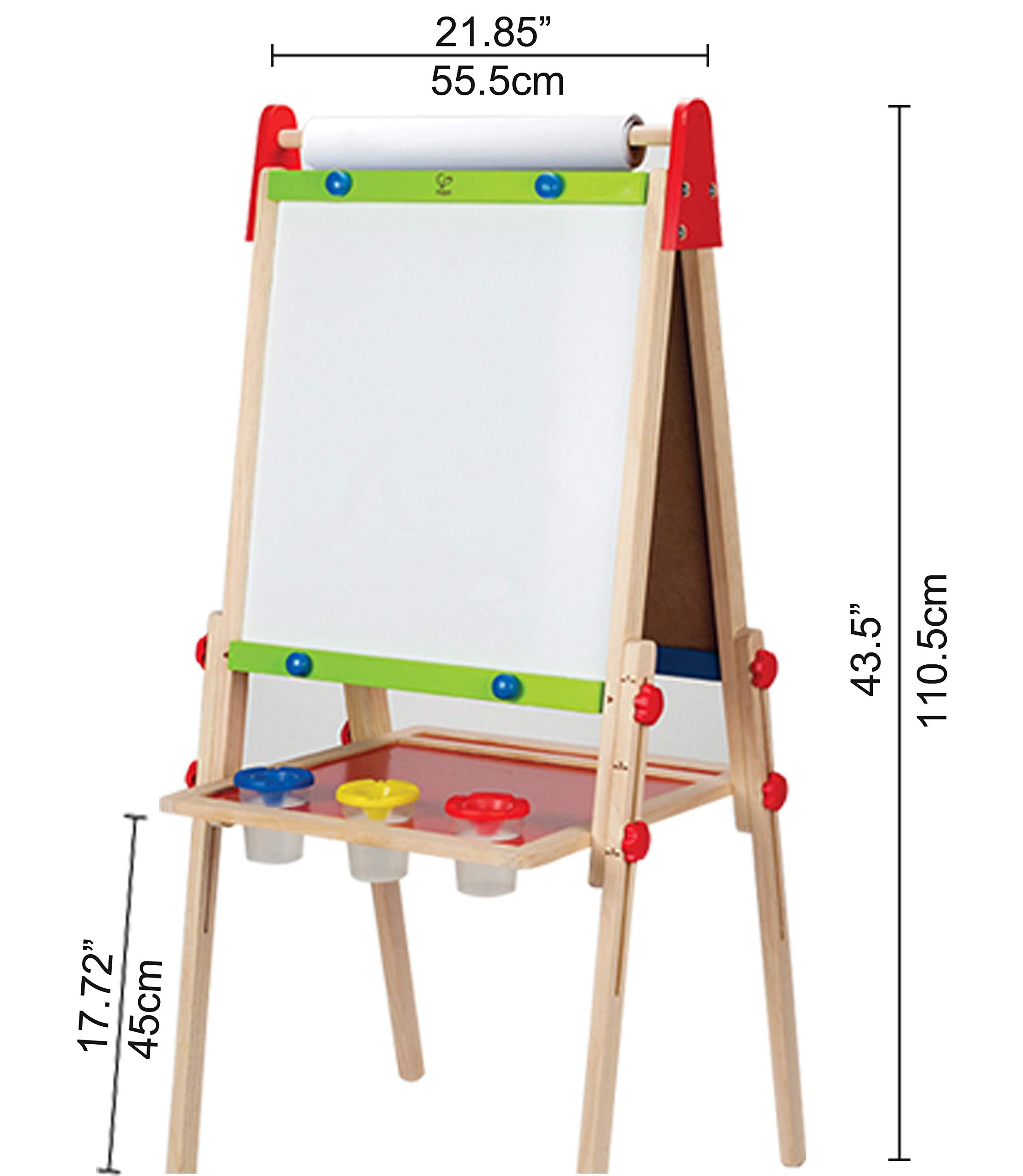 All-in-One Adjustable Kids Art Easel with Magnetic Whiteboard and Chalkboard