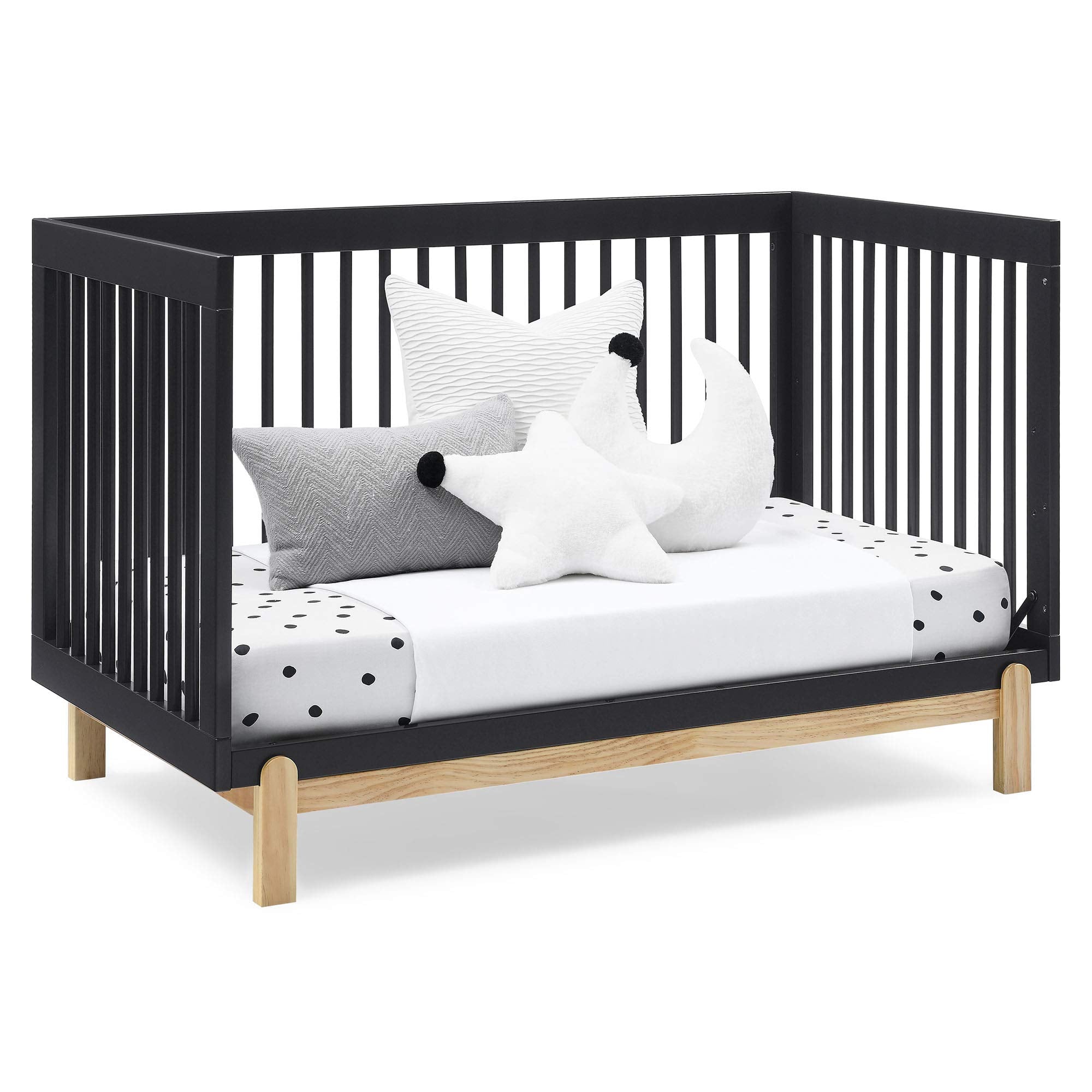 Poppy 4-in-1 Convertible Crib, Midnight Grey/Natural