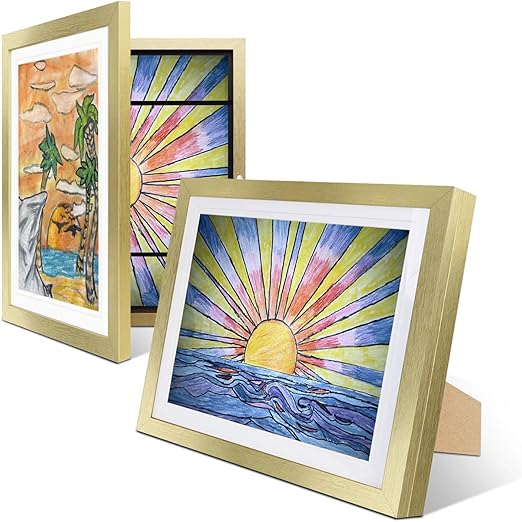 2-Pack Kids Artwork Frames Changeable 10x12.5 w Easels