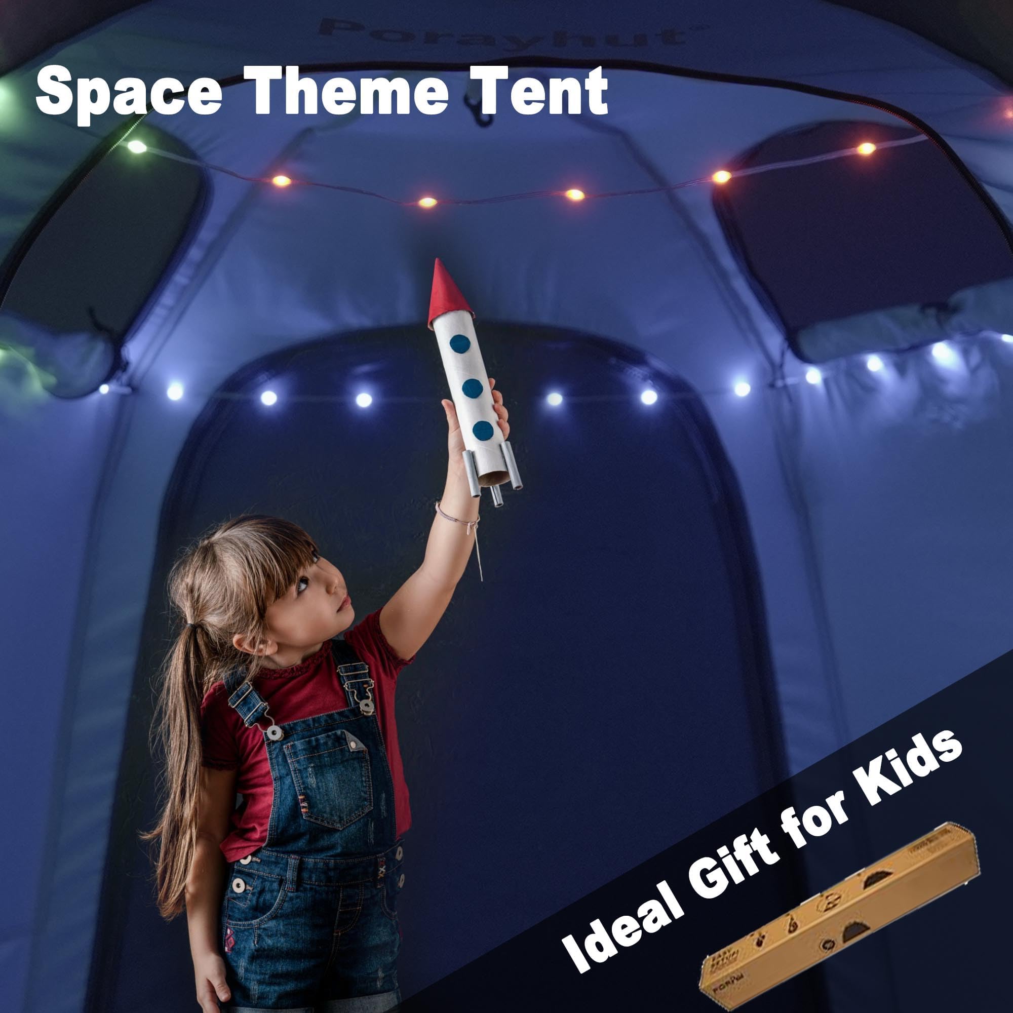 Hexagon Kids Play Tent with LED Lights