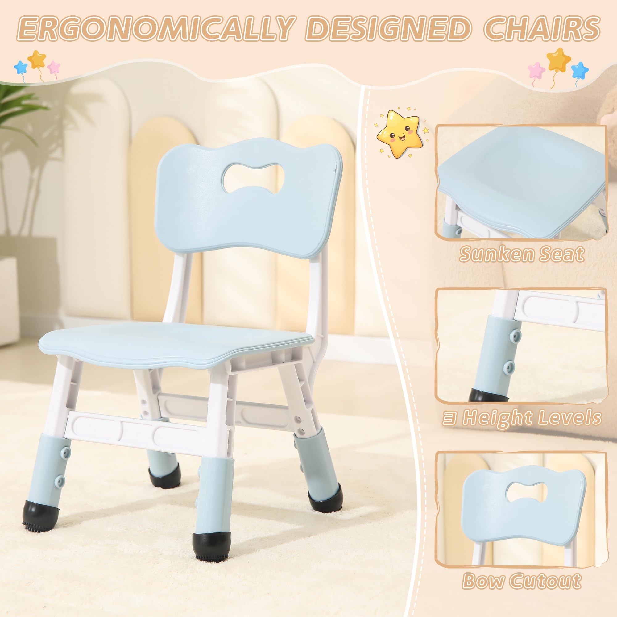Height Adjustable Kids Table and Chair Set