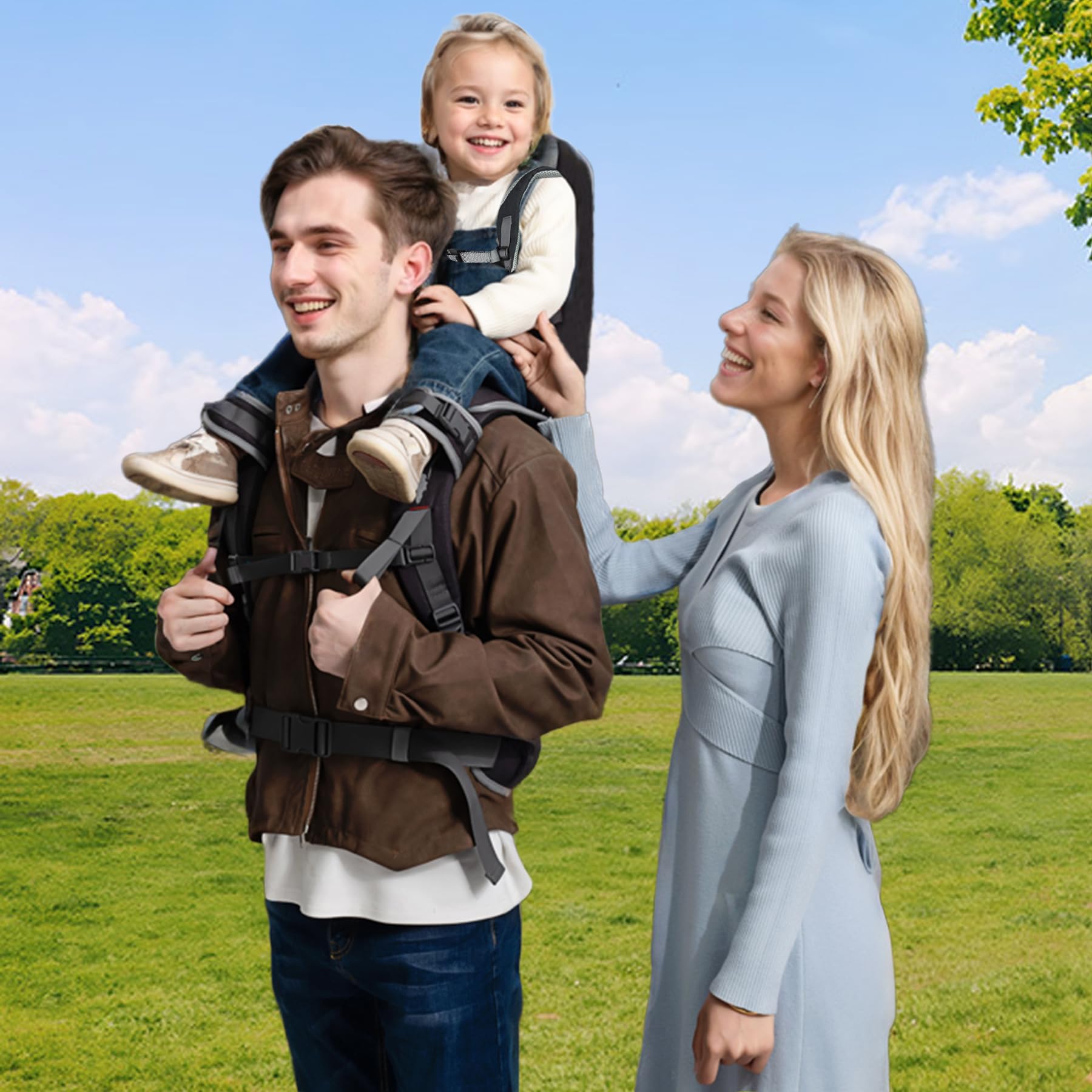 Hiking Backpack Carrier, Lightweight Toddler Shoulder Carrier with Sun Shade