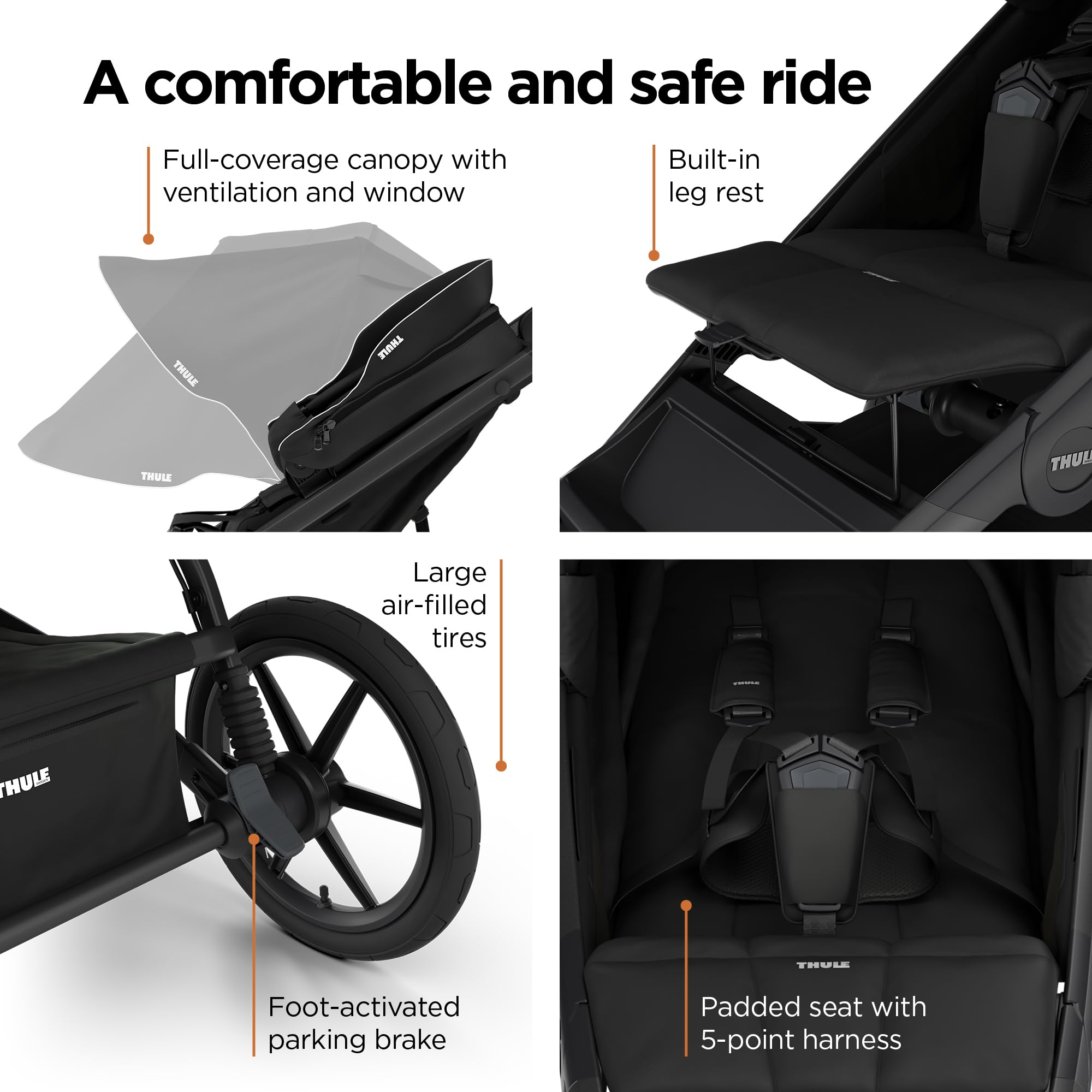 4-Wheel All-Terrain Stroller with Full Suspension