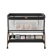 Bedside Crib, 3-in-1 Baby Bassinet Bedside Sleeper with Mattress