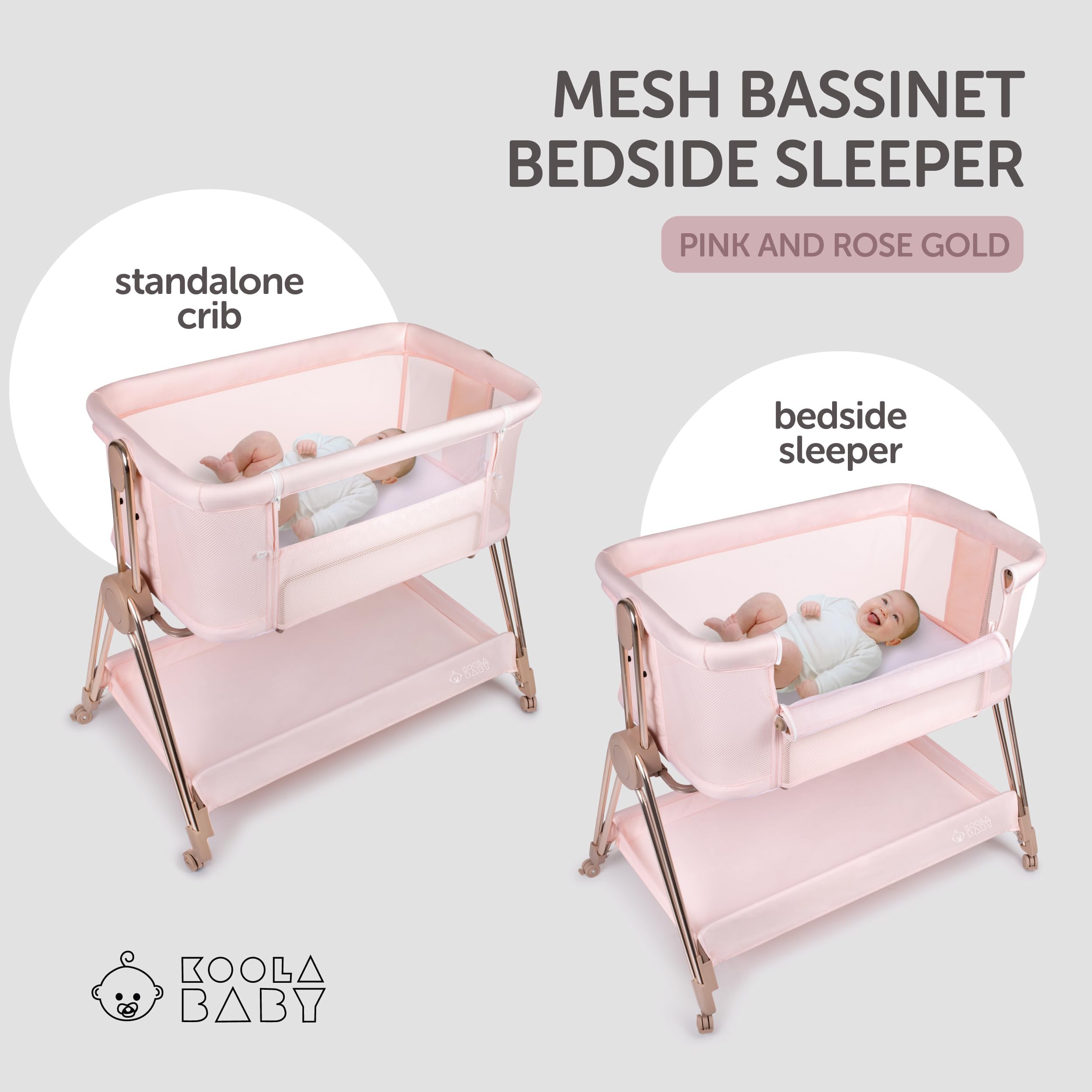 Baby Bedside Sleeper Bassinet with Height Adjustment