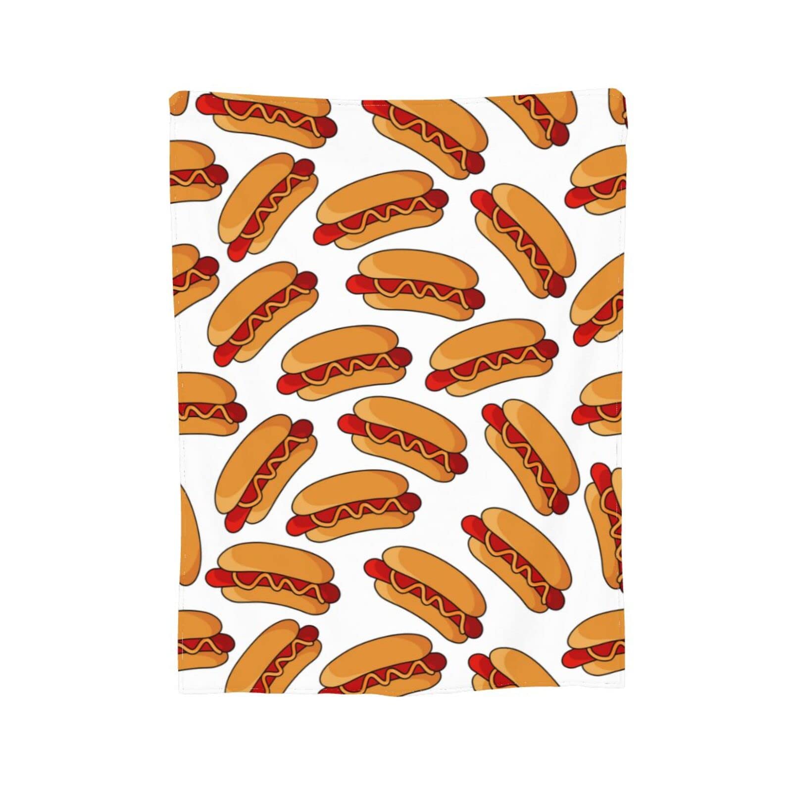 Hot Dog Throw Blanket Soft Flannel Plush 80x60