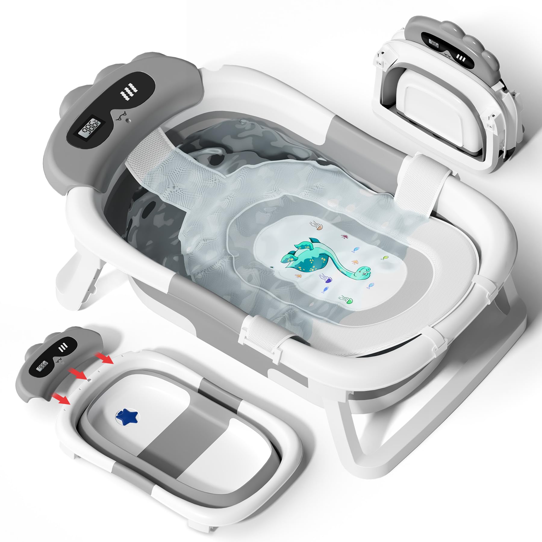 Bathtub,Collapsible Bathtub for Newborn to Toddler