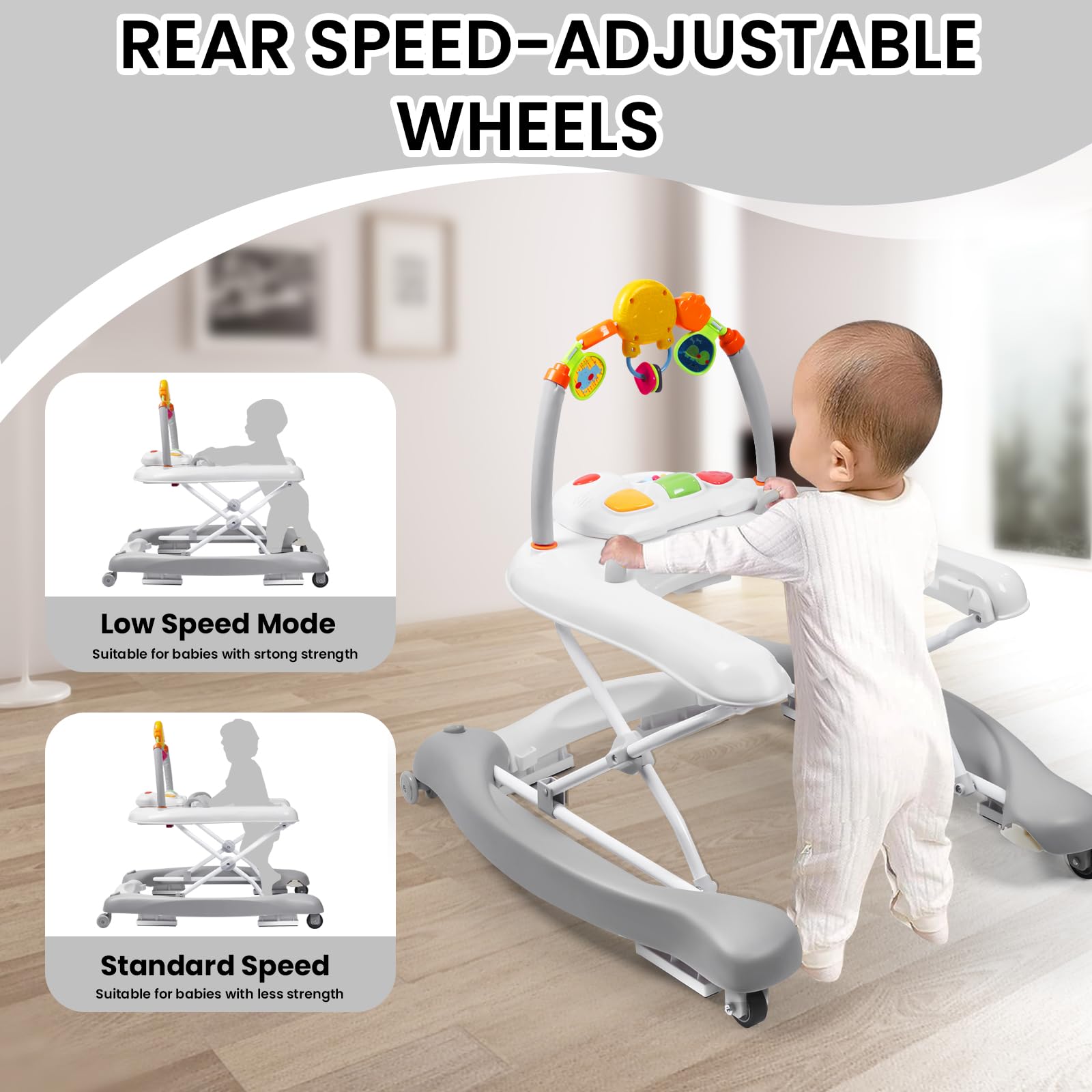 5-in-1 Baby Walker with Bouncer and Activity Center